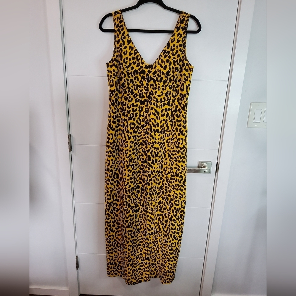 Dana Buchman Vintage 80s Silk Button Duster Dress Size 8